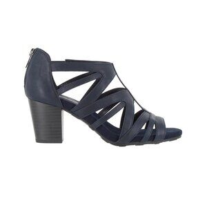 Easy Street Amaze Women’s Strappy Block Heel Shoes Navy Size 8.5 – MSRP $64